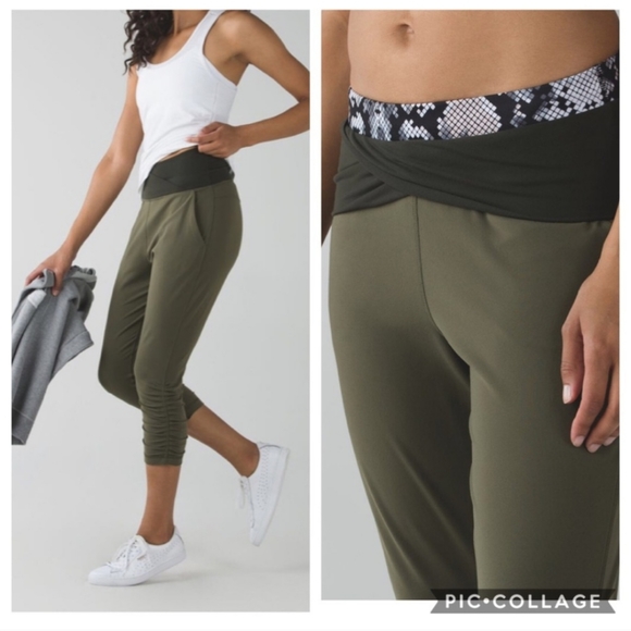 LULULEMON Sunset Salutation Crop Leggings Snake 6 - Picture 1 of 4